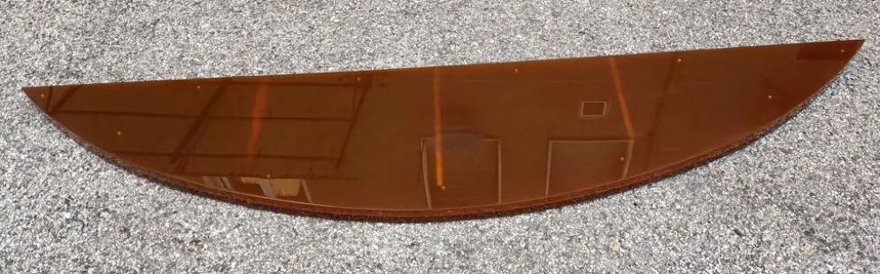 Étagère de console en verre acrylique orange, années 1970