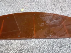 Étagère de console en verre acrylique orange, années 1970