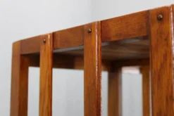Étagère de rangement Art Déco en chêne restaurée, Allemagne années 1930 — Rayonnage Bauhaus