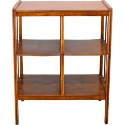 Étagère de rangement Art Déco en chêne restaurée, Allemagne années 1930 — Rayonnage Bauhaus