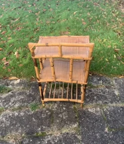 Étagère en bambou et rotin, 3 étages vintage