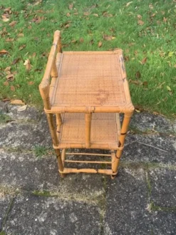 Étagère en bambou et rotin, 3 étages vintage