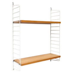 Étagère en fil blanc de style mid-century moderne de String Design Ab, Suède, années 1960.