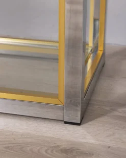 Étagère en métal et verre des années 1970, conçue par renato zevi