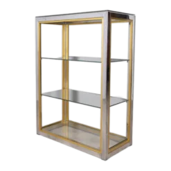 Étagère en métal et verre des années 1970, conçue par renato zevi