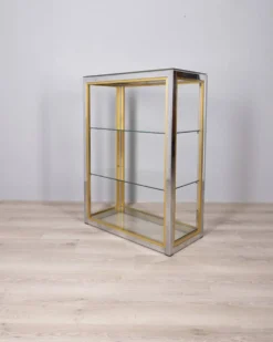 Étagère en métal et verre des années 1970, conçue par renato zevi