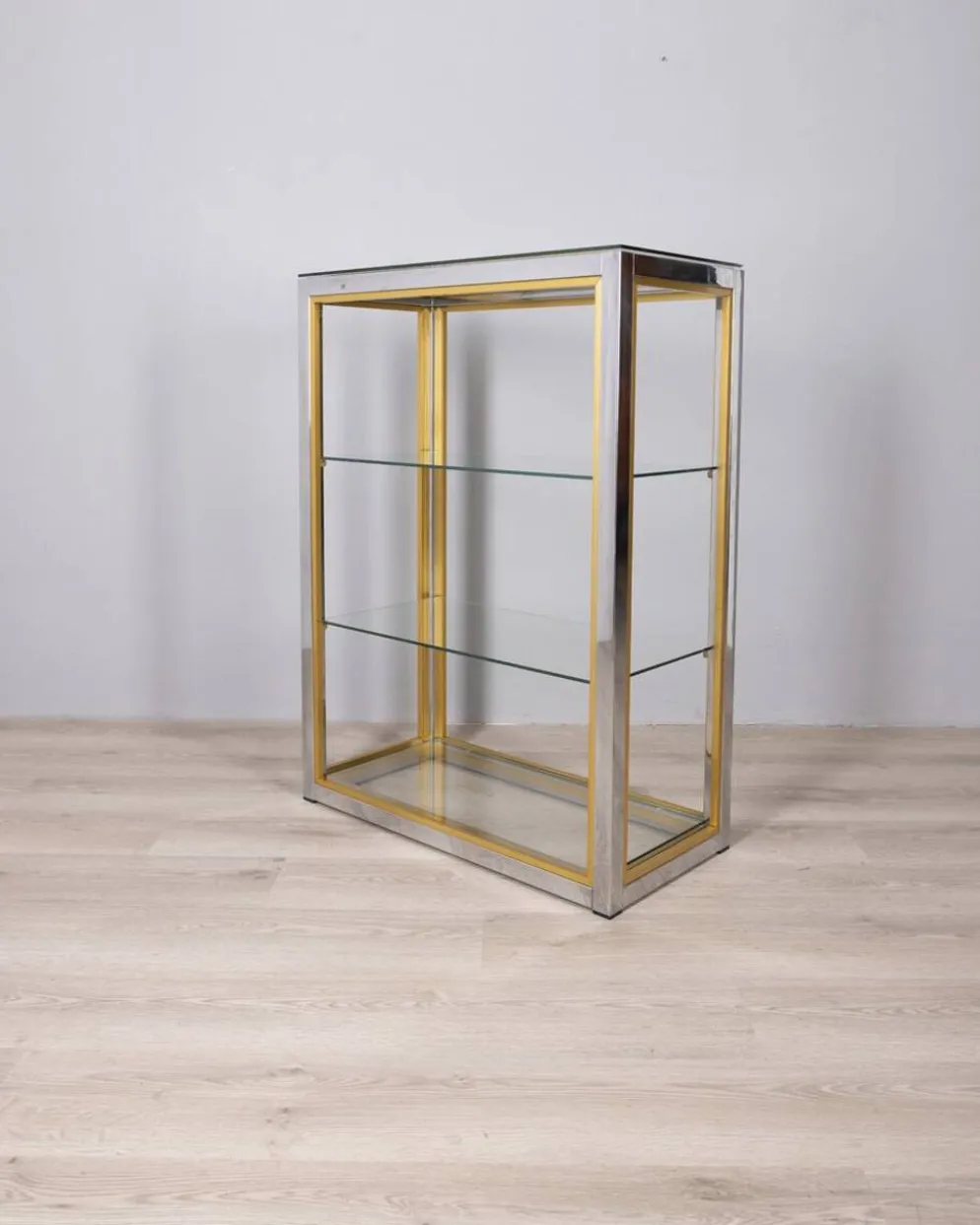Étagère en métal et verre des années 1970, conçue par renato zevi