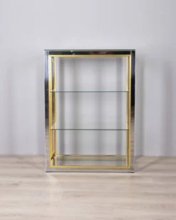 Étagère en métal et verre des années 1970, conçue par renato zevi