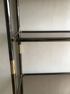 Étagère en métal et verre - Italie années 1970