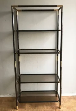 Étagère en métal et verre - Italie années 1970