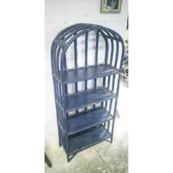 Étagère en rotin bleue