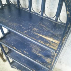 Étagère en rotin bleue