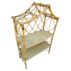 Étagère en Rotin chapeau chinois des années 60 Suède