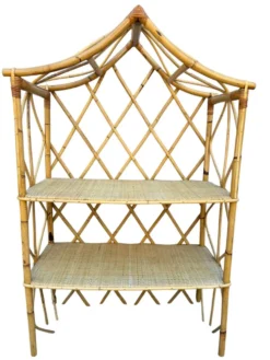 Étagère en Rotin chapeau chinois des années 60 Suède