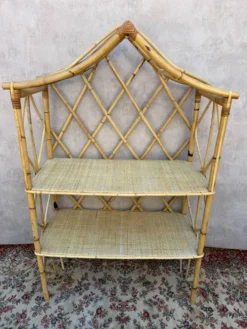 Étagère en Rotin chapeau chinois des années 60 Suède