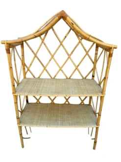 Étagère en Rotin chapeau chinois des années 60 Suède