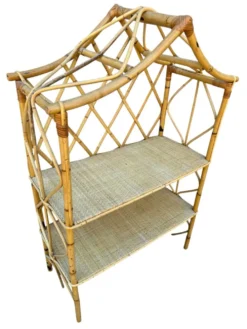 Étagère en Rotin chapeau chinois des années 60 Suède