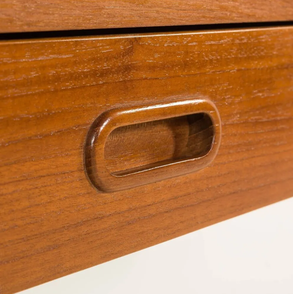 Étagère en teck scandinave des années 1970 avec un console.