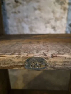 Étagère industrielle ancienne / séparateur de pièce en pin, France, début du 20ème siècle