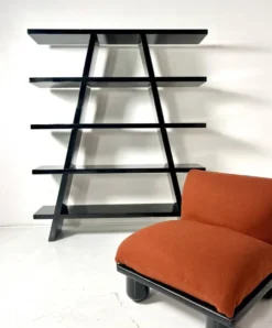 Étagère, laqué noir, Italie, années 1980