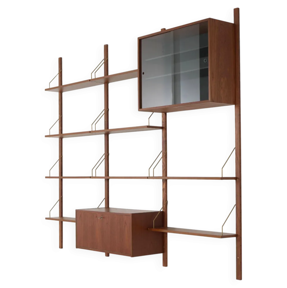 Étagère modulaire en teck, design danois, années 1970, fabriquée au Danemark