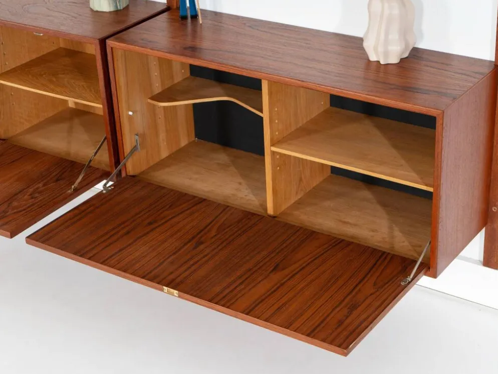 Étagère modulaire en teck, design danois, années 1960, conçue par Rud Thygesen