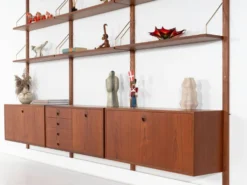 Étagère modulaire en teck, design danois, années 1960, conçue par Rud Thygesen