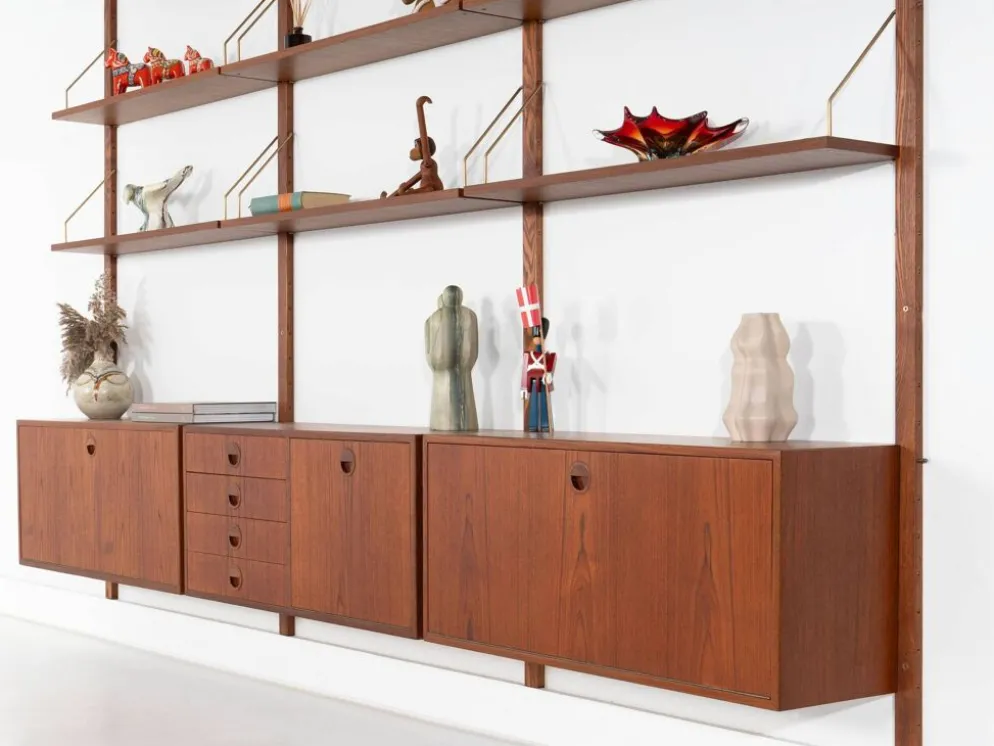Étagère modulaire en teck, design danois, années 1960, conçue par Rud Thygesen