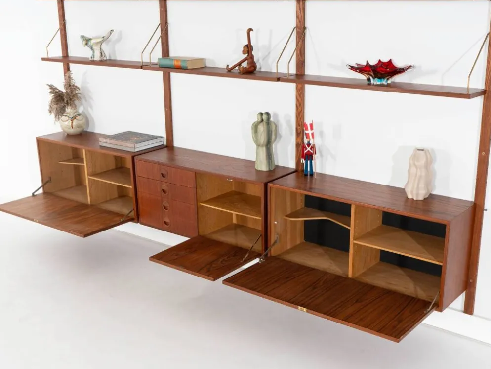 Étagère modulaire en teck, design danois, années 1960, conçue par Rud Thygesen