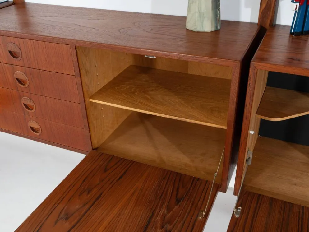 Étagère modulaire en teck, design danois, années 1960, conçue par Rud Thygesen