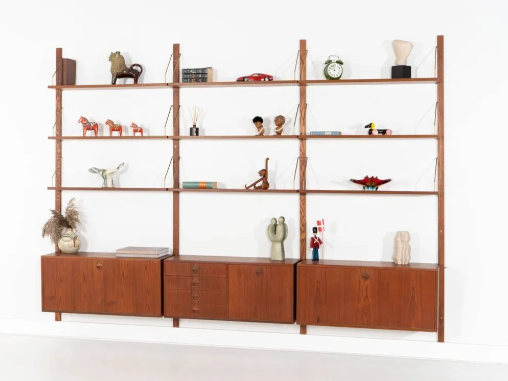 Étagère modulaire en teck, design danois, années 1960, conçue par Rud Thygesen