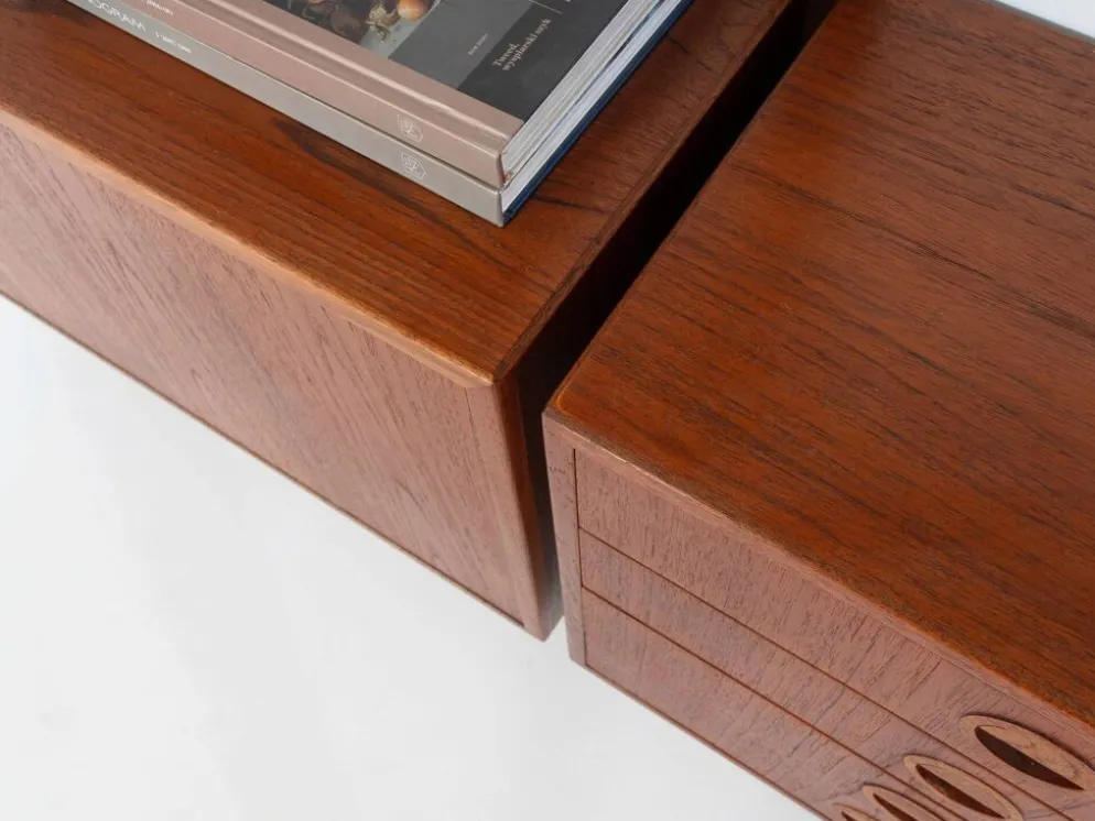 Étagère modulaire en teck, design danois, années 1960, conçue par Rud Thygesen