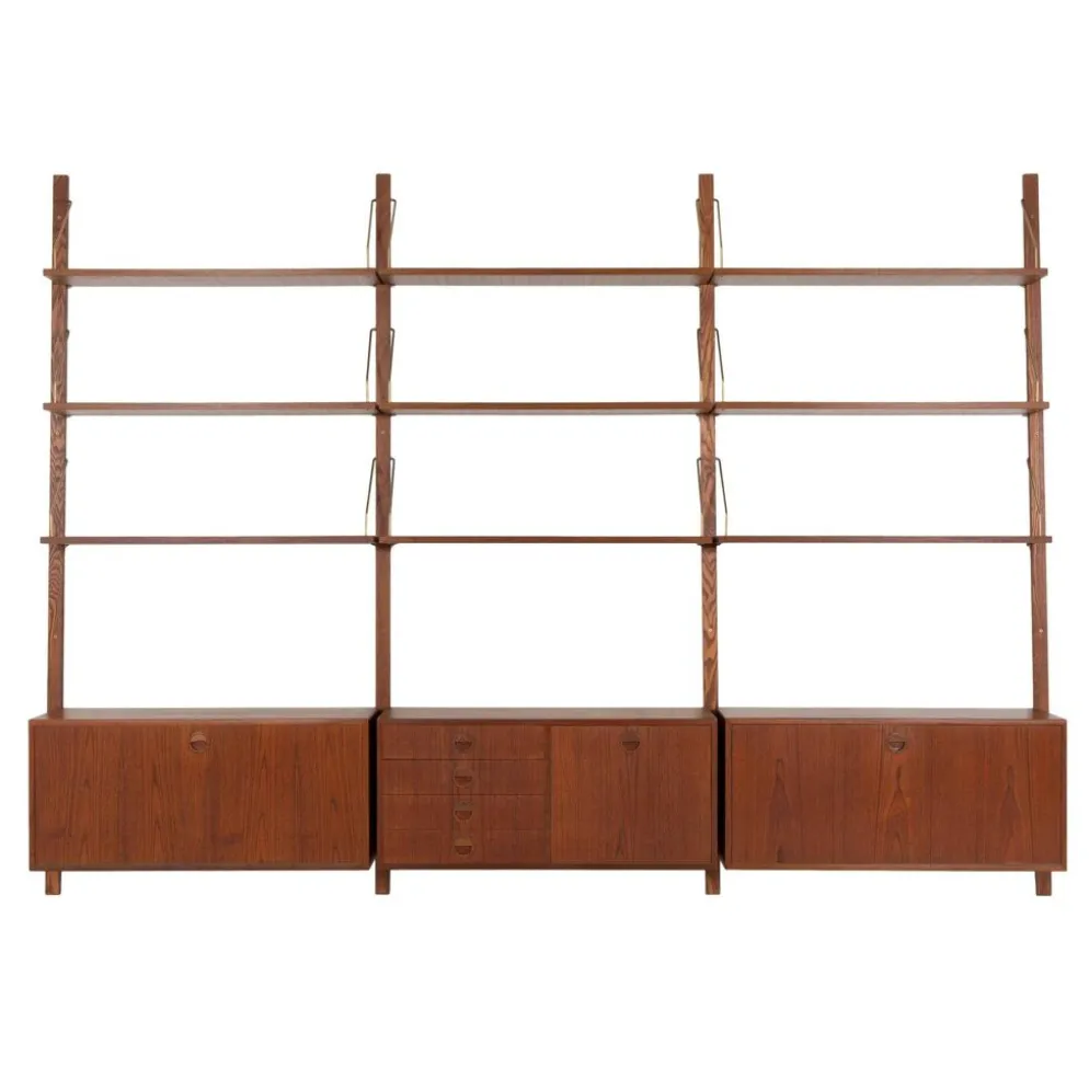 Étagère modulaire en teck, design danois, années 1960, conçue par Rud Thygesen