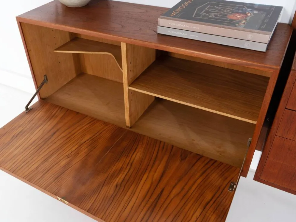 Étagère modulaire en teck, design danois, années 1960, conçue par Rud Thygesen