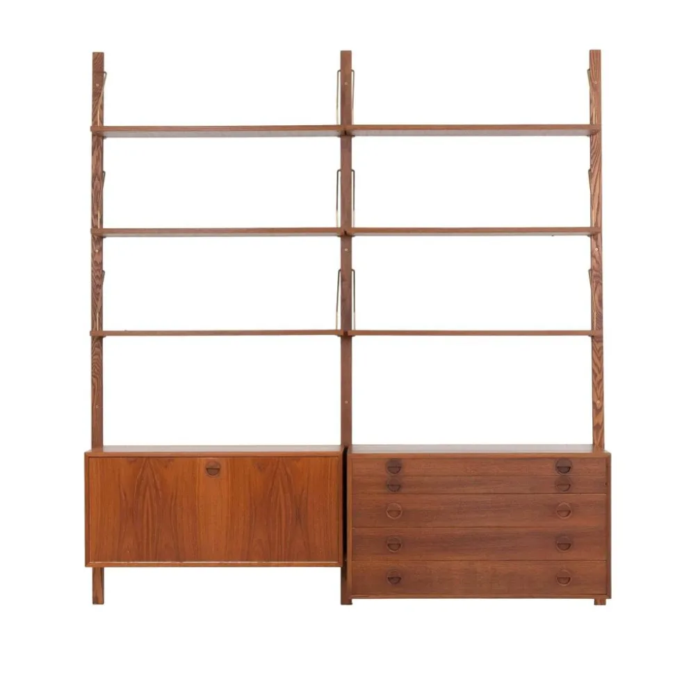 Étagère modulaire en teck, design danois, années 1960, conçue par Rud Thygesen