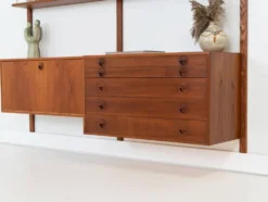 Étagère modulaire en teck, design danois, années 1960, conçue par Rud Thygesen