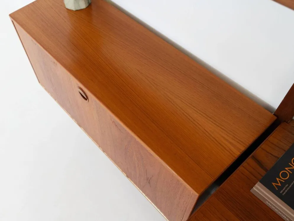 Étagère modulaire en teck, design danois, années 1960, conçue par Rud Thygesen
