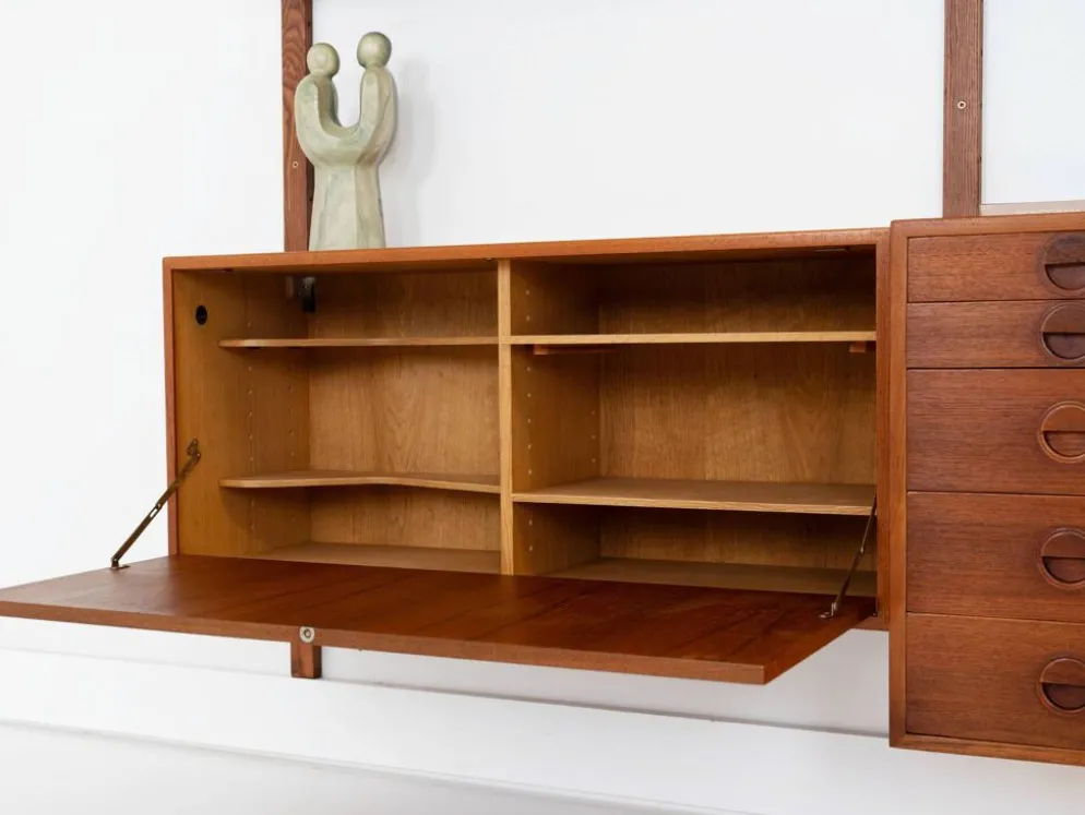 Étagère modulaire en teck, design danois, années 1960, conçue par Rud Thygesen