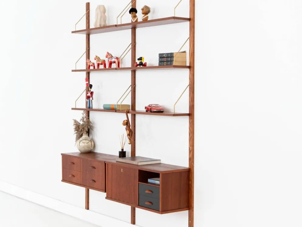 Étagère modulaire en teck, design danois, années 1960, fabriquée au Danemark