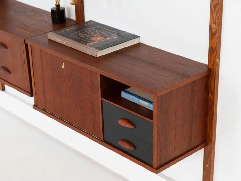 Étagère modulaire en teck, design danois, années 1960, fabriquée au Danemark