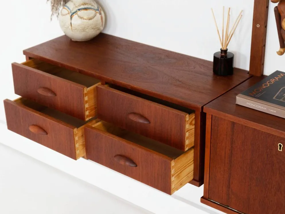 Étagère modulaire en teck, design danois, années 1960, fabriquée au Danemark