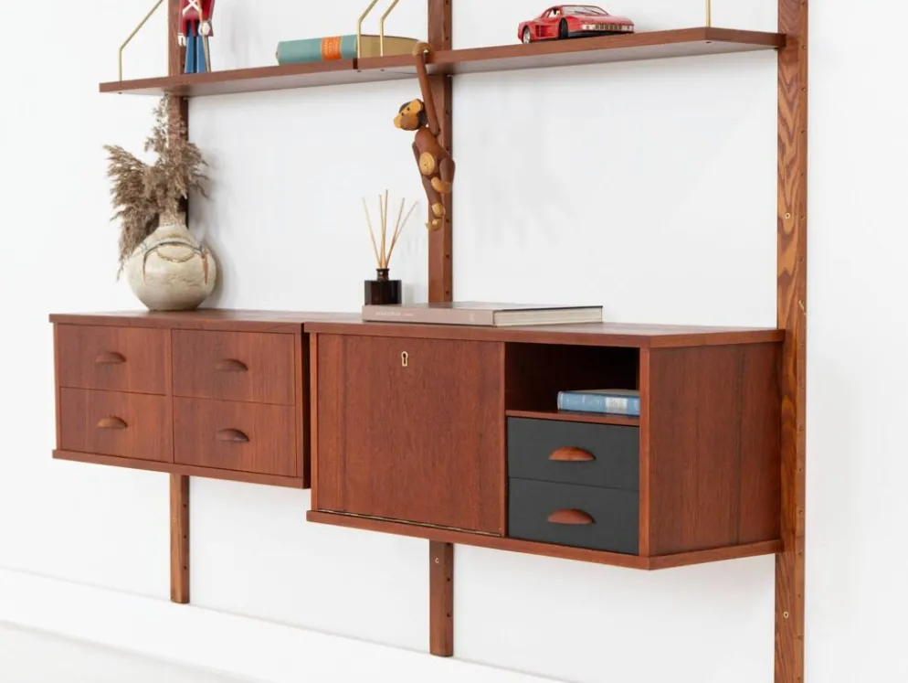 Étagère modulaire en teck, design danois, années 1960, fabriquée au Danemark