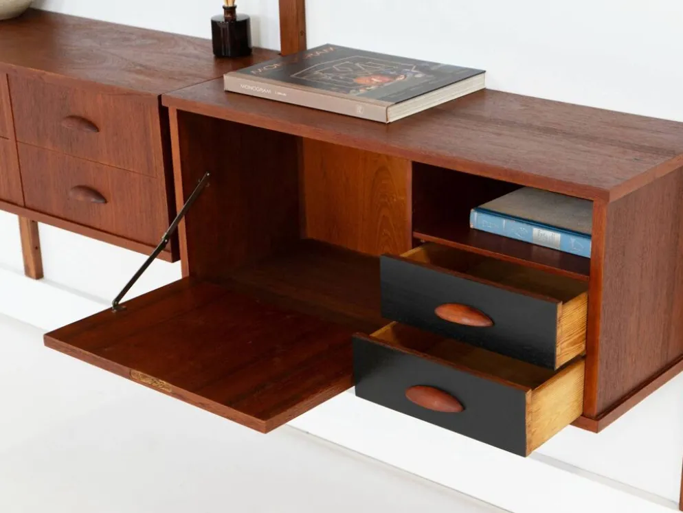 Étagère modulaire en teck, design danois, années 1960, fabriquée au Danemark