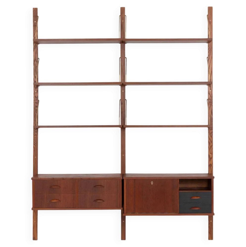 Étagère modulaire en teck, design danois, années 1960, fabriquée au Danemark