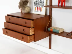 Étagère modulaire en teck, design danois, années 1960, fabriquée au Danemark