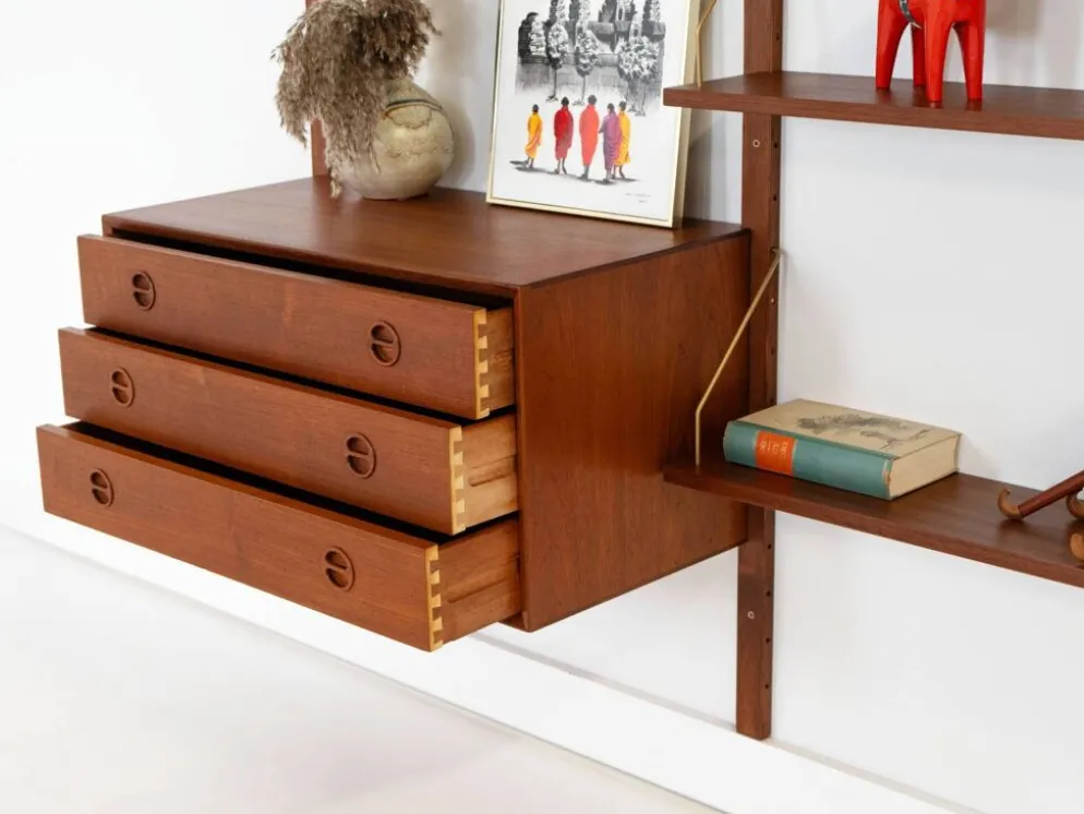 Étagère modulaire en teck, design danois, années 1960, fabriquée au Danemark