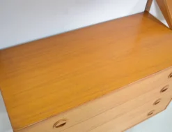 Étagère modulaire en teck par HG Furniture années 1960 vintage scandinave