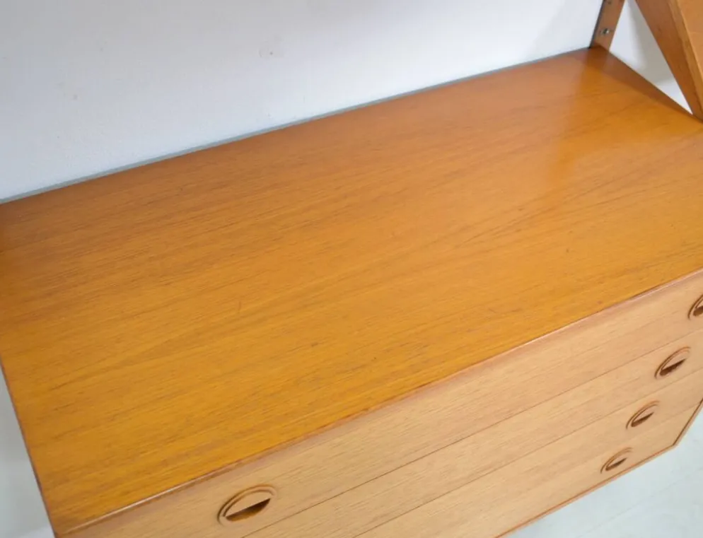 Étagère modulaire en teck par HG Furniture années 1960 vintage scandinave