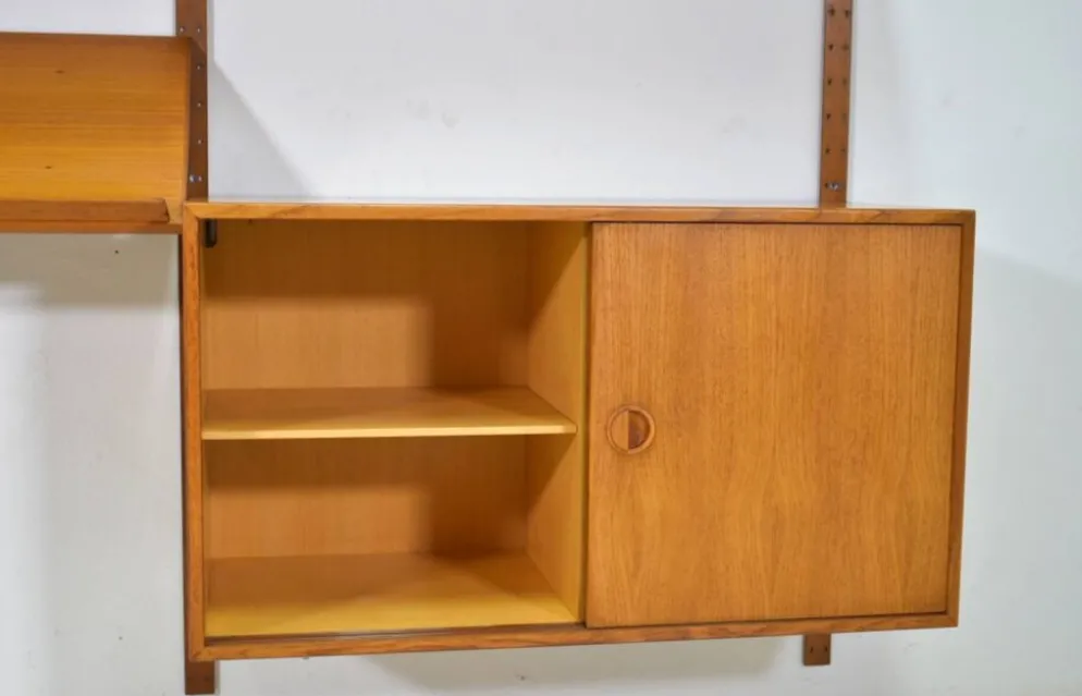 Étagère modulaire en teck par HG Furniture années 1960 vintage scandinave