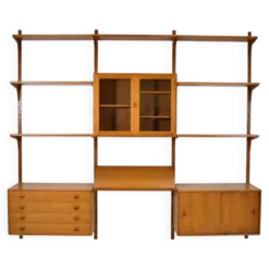 Étagère modulaire en teck par HG Furniture années 1960 vintage scandinave